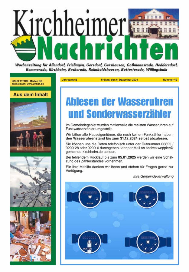 Kirchheimer Nachrichten Titelblatt 49/2024