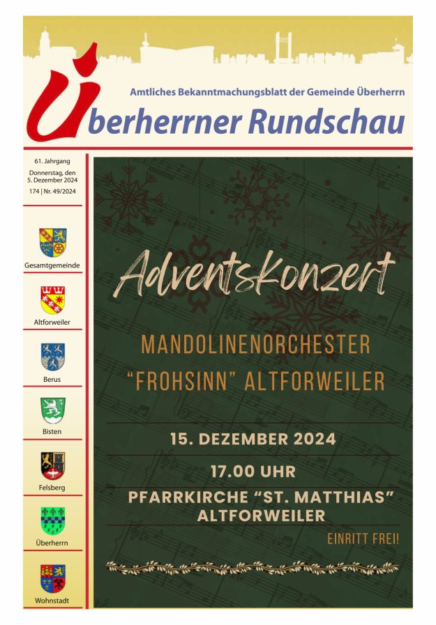Überherrner Rundschau Titelblatt 49/2024
