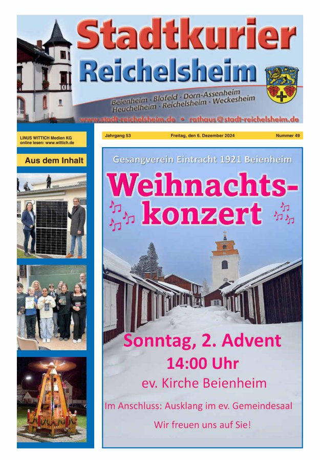 Stadtkurier Reichelsheim Titelblatt 49/2024