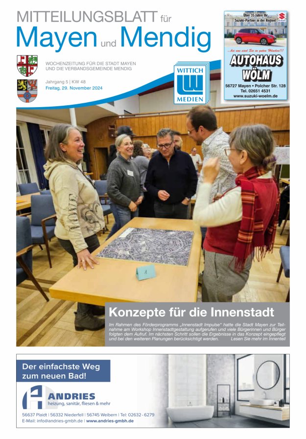 Mitteilungsblatt für Mayen und Mendig Titelblatt 48/2024