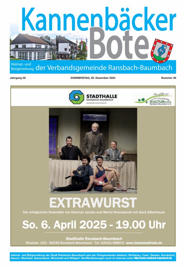 Kannenbäcker-Bote der Verbandsgemeinde Ransbach-Baumbach Titelblatt 49/2024