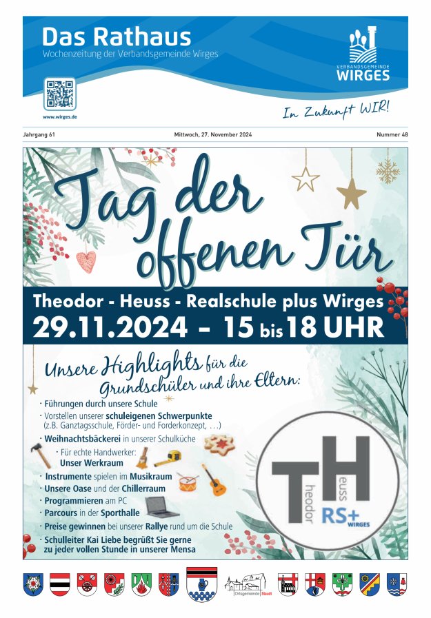Das Rathaus - Informationen für die Bürger in der VG Wirges Titelblatt 48/2024