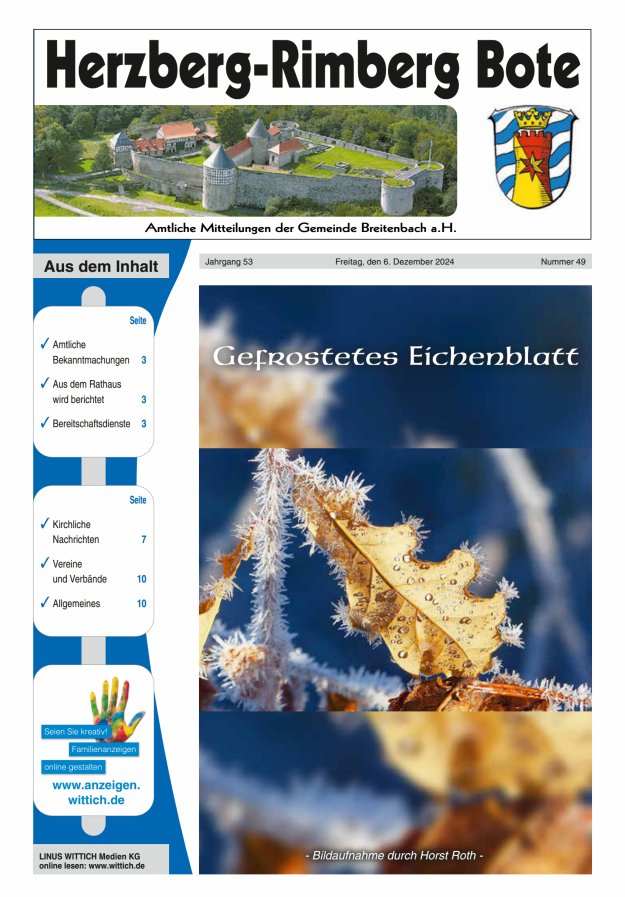 Herzberg-Rimberg Bote Titelblatt 49/2024