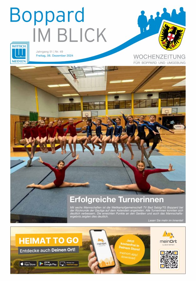 Boppard im Blick - Heimatzeitung für die Stadt Boppard Titelblatt 49/2024