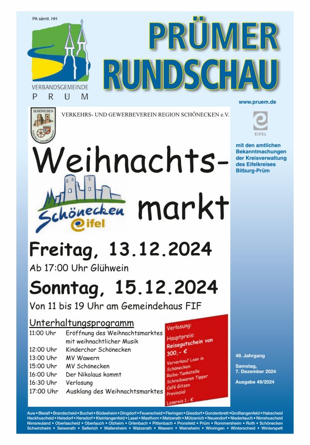 Prümer Rundschau Titelblatt 49/2024