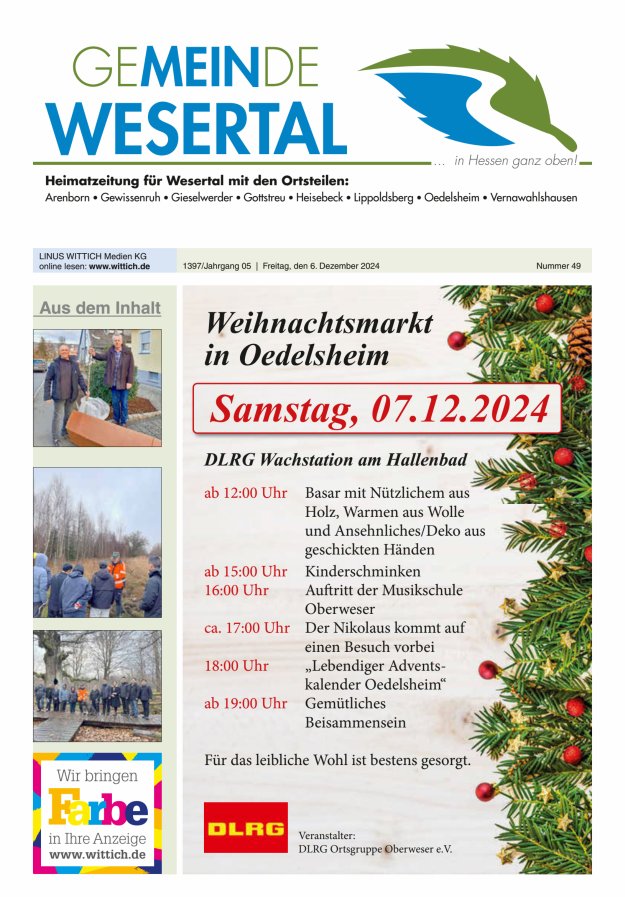 Wesertal Titelblatt 49/2024