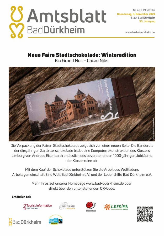 Bad Dürkheimer Woche Titelblatt 49/2024