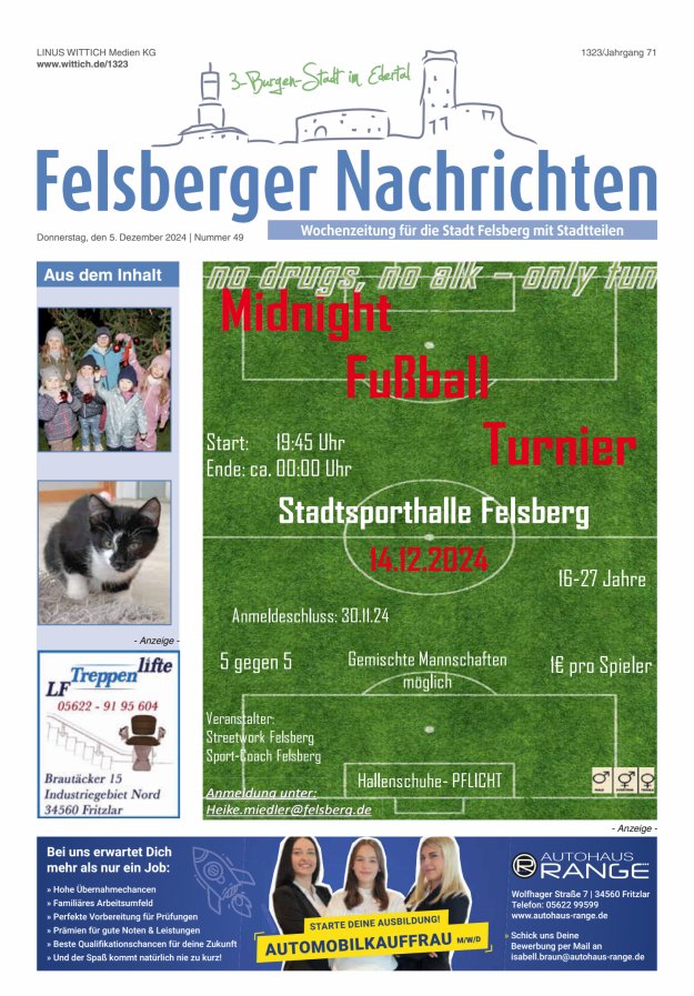 Felsberger Nachrichten Titelblatt 49/2024