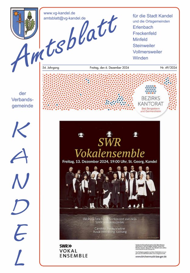 Amtsblatt VG Kandel Titelblatt 49/2024