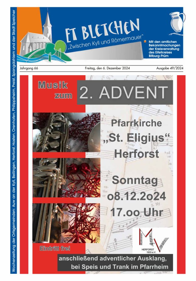 Et Bletchen VG Speicher Titelblatt 49/2024