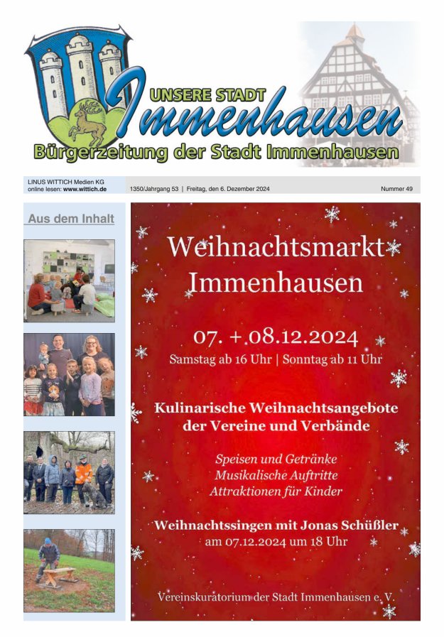 Unsere Stadt Immenhausen Titelblatt 49/2024