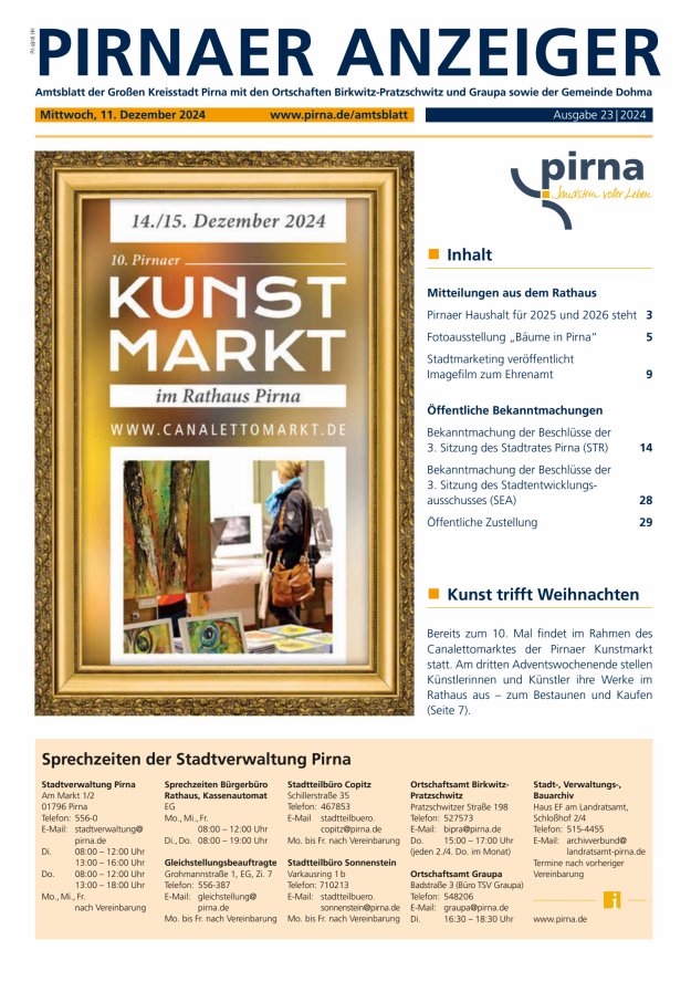 Pirnaer Anzeiger Titelblatt 24/2024