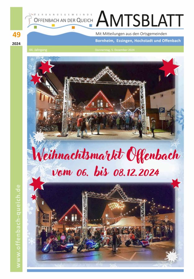 Amtsblatt VG Offenbach an der Queich Titelblatt 49/2024