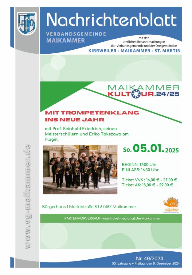 Nachrichtenblatt VG Maikammer Titelblatt 49/2024