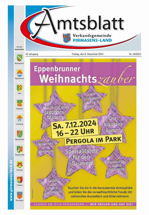 Amtsblatt VG Pirmasens-Land Titelblatt 49/2024