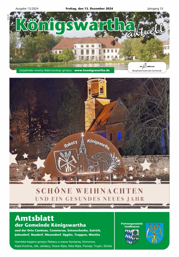 Königswartha aktuell - Amtsblatt der Gemeinde Königswartha Titelblatt 13/2024