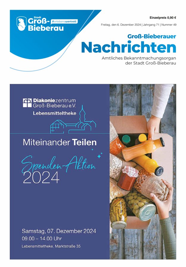 Groß-Bieberauer Nachrichten Titelblatt 49/2024