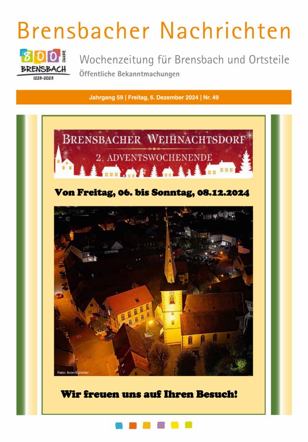 Brensbacher Nachrichten Titelblatt 49/2024