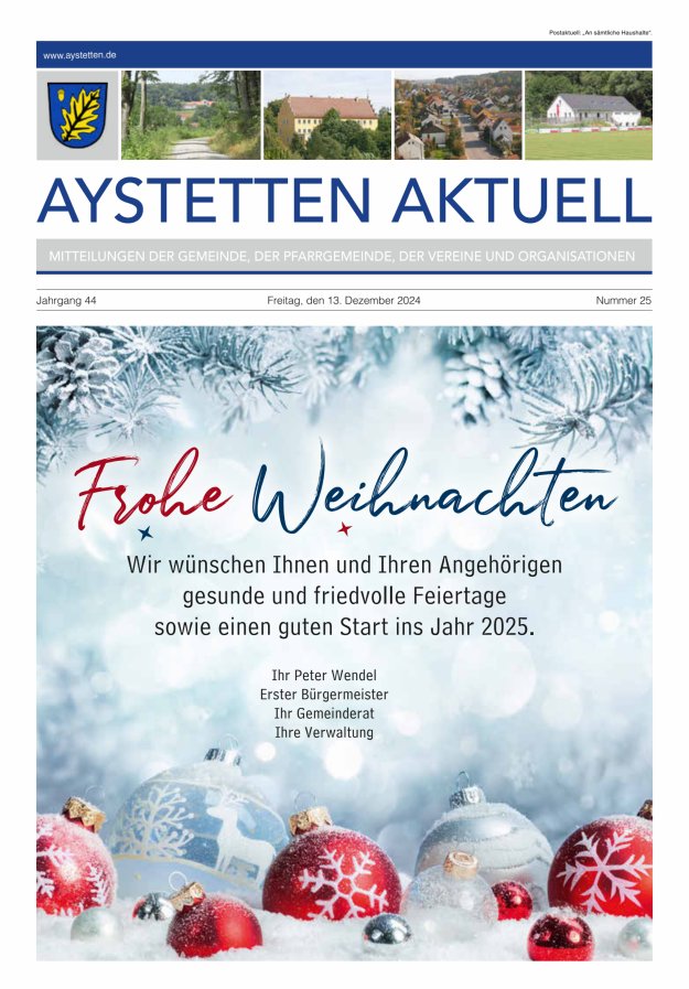 Aystetten Aktuell Wir über uns Titelblatt 25/2024