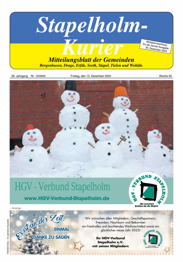 Stapelholm-Kurier Titelblatt 12/2024