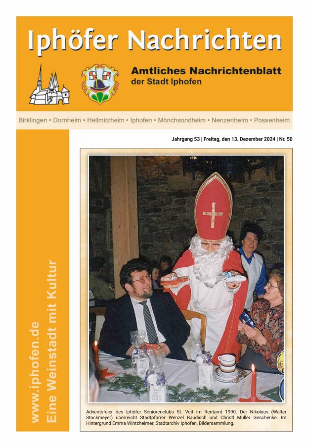 Iphöfer Nachrichten Titelblatt 50/2024