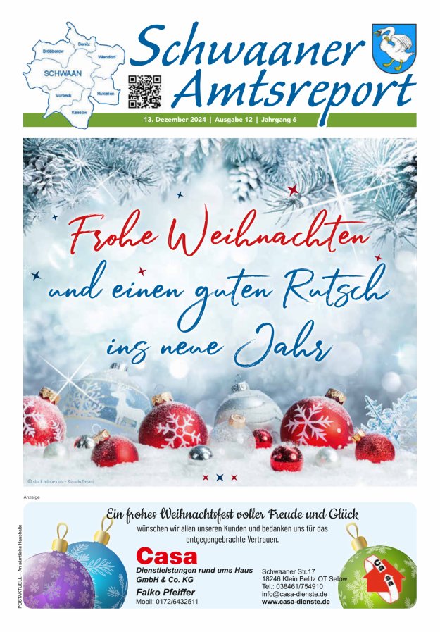 Schwaaner Amtsreport Titelblatt 12/2024