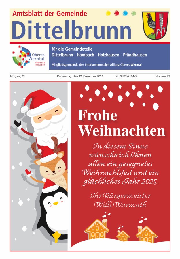 Amtsblatt der Gemeinde Dittelbrunn Titelblatt 23/2024