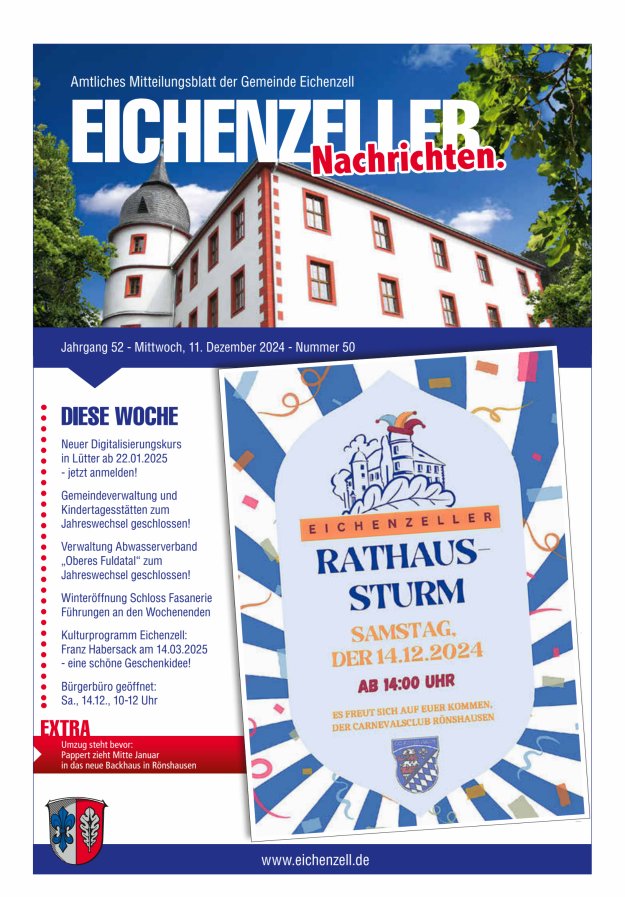 Amtliches Mitteilungsblatt der Gemeinde Eichenzell Titelblatt 50/2024