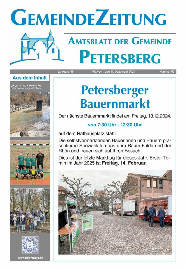Amtsblatt Blickpunkt Petersberg Titelblatt 50/2024