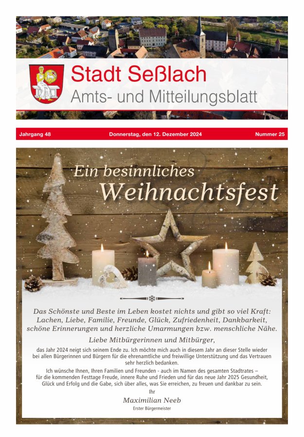 Amts- und Mitteilungsblatt Stadt Seßlach Titelblatt 25/2024