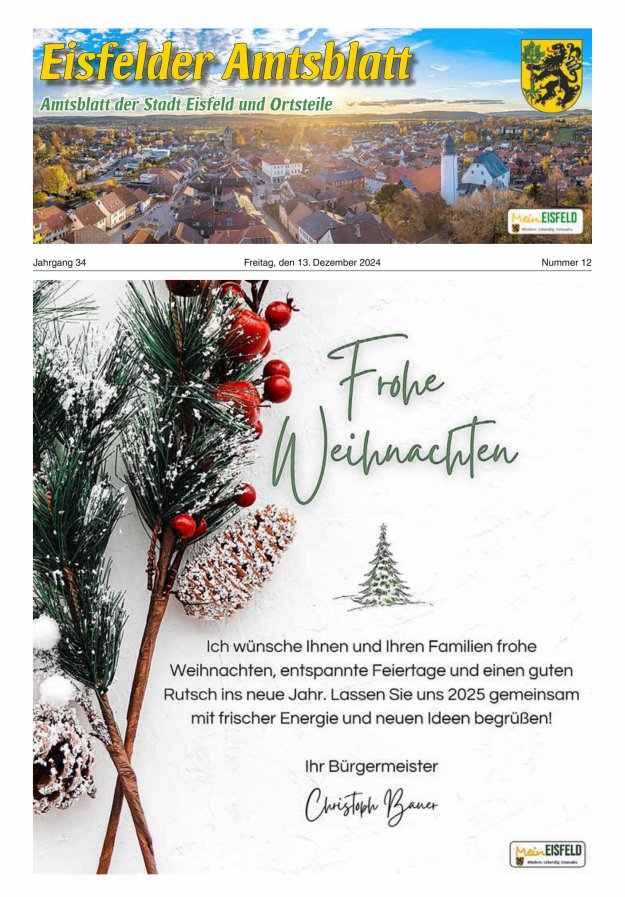 Eisfelder Amtsblatt Titelblatt 12/2024