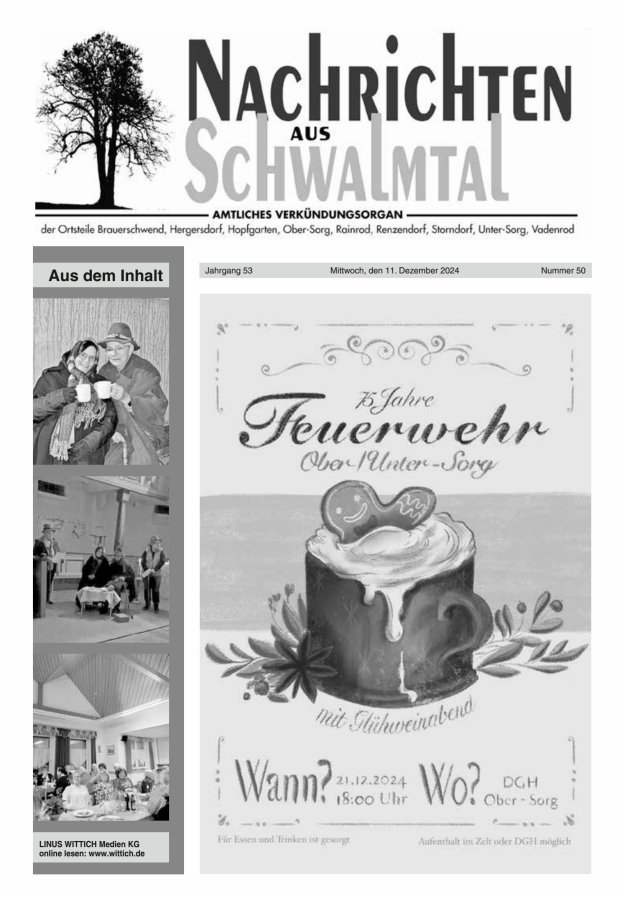 Nachrichten aus Schwalmtal Titelblatt 50/2024