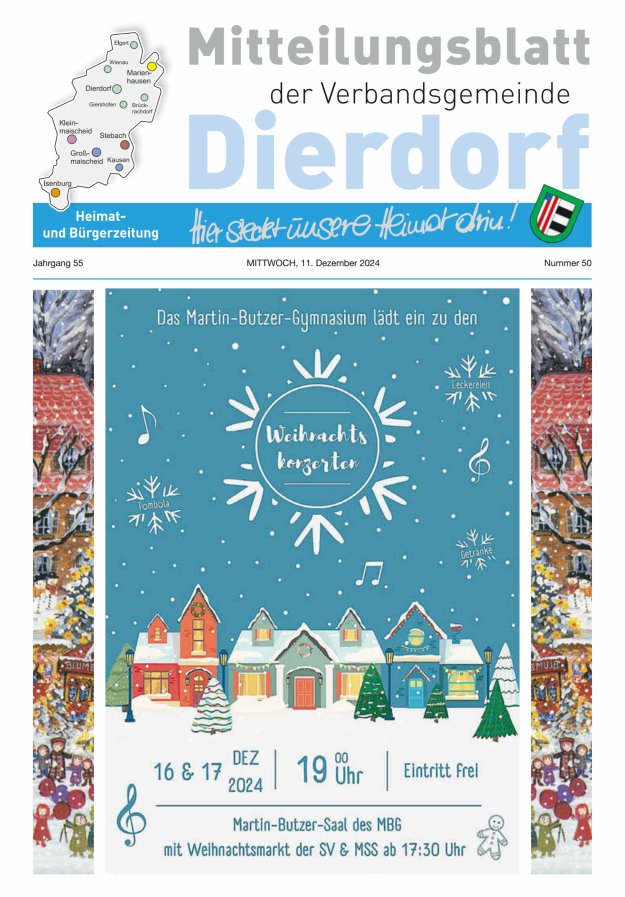Mitteilungsblatt der Verbandsgemeinde Dierdorf Titelblatt 50/2024