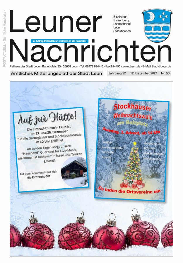 Leuner Nachrichten Titelblatt 50/2024