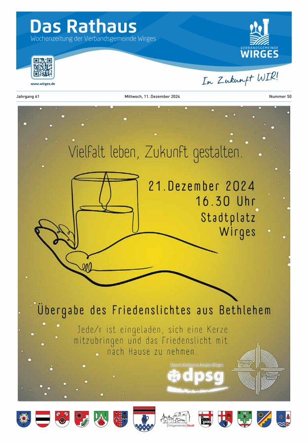 Das Rathaus - Informationen für die Bürger in der VG Wirges Titelblatt 50/2024