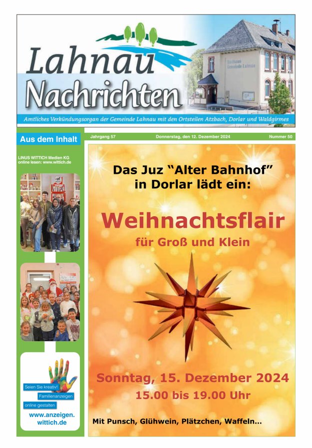 Lahnau Nachrichten Titelblatt 50/2024