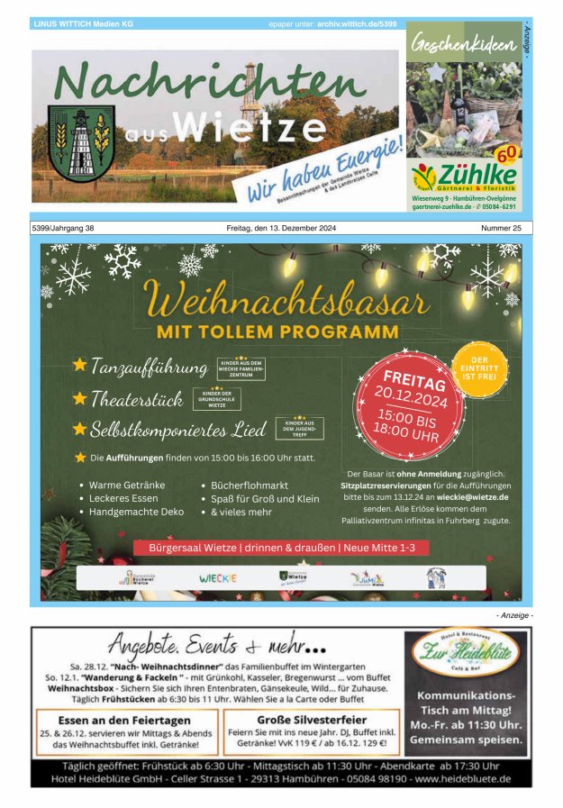 Nachrichten aus Wietze Titelblatt 25/2024
