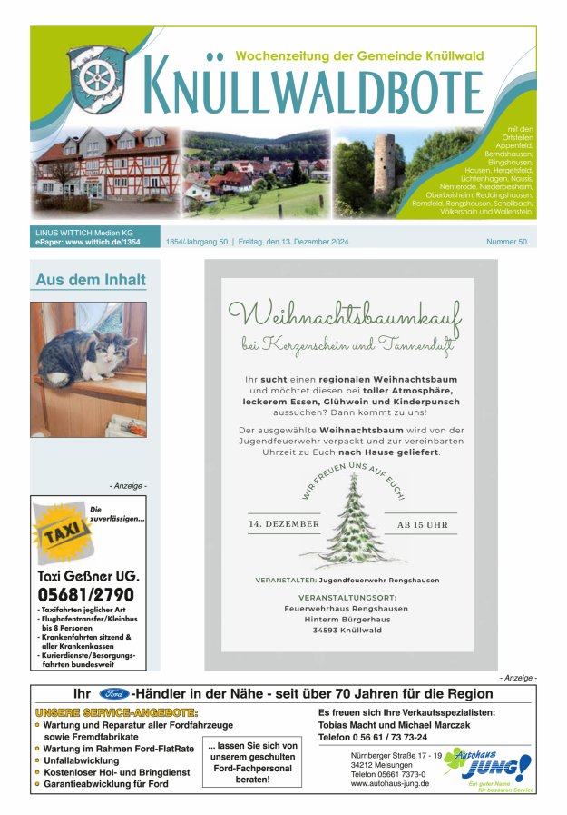 Knüllwaldbote Titelblatt 50/2024
