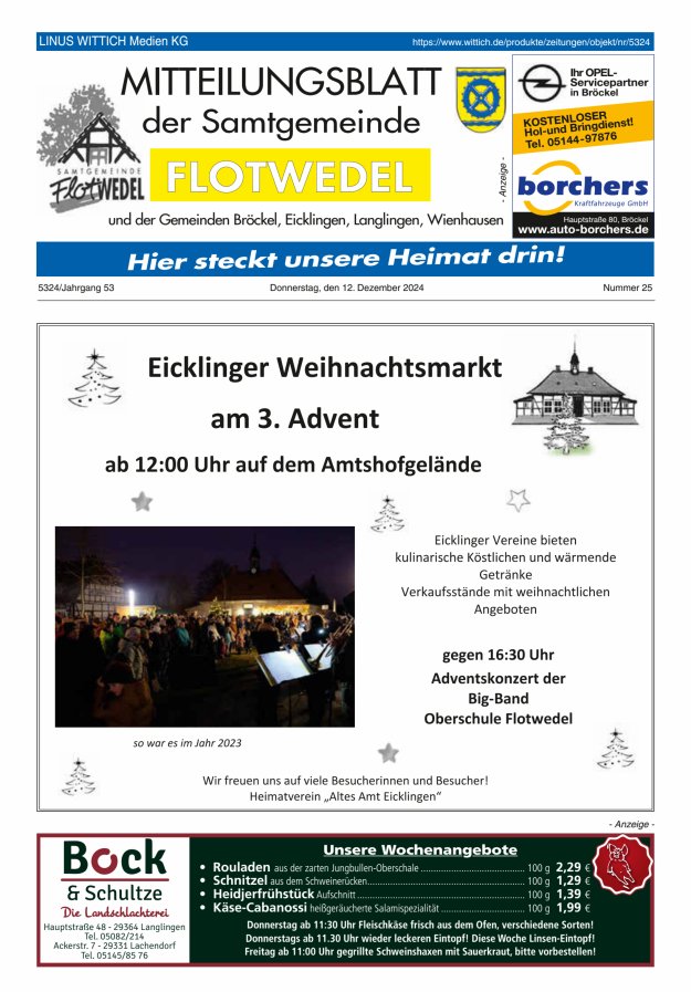 Mitteilungsblatt der Samtgemeinde Flotwedel Titelblatt 25/2024