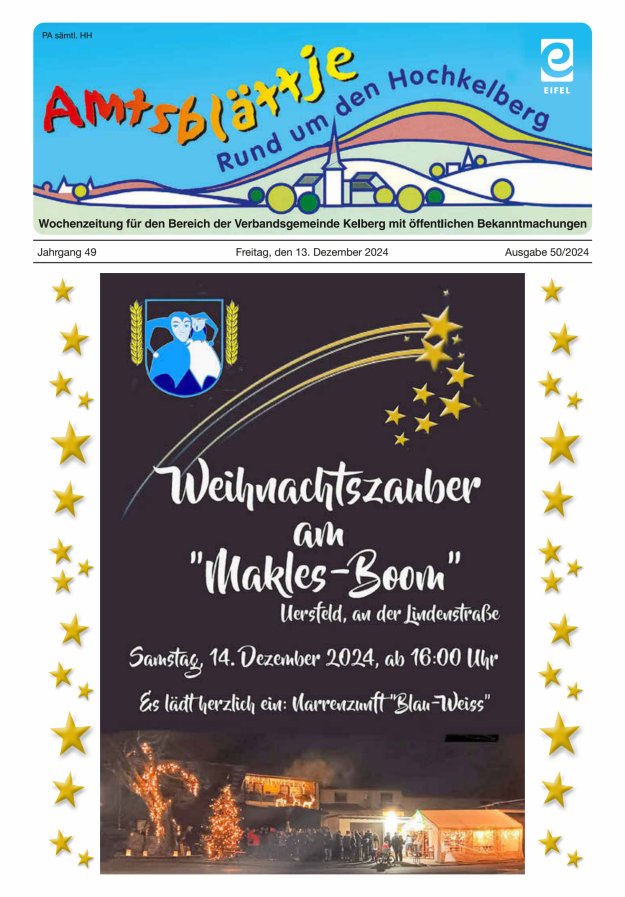 Amtsblättje - Rund um den Hochkelberg Titelblatt 50/2024