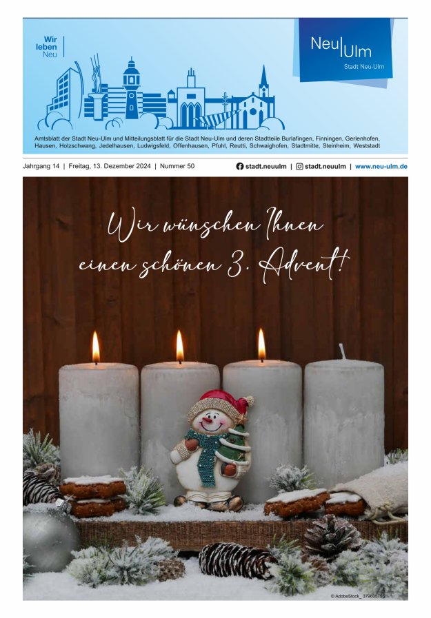 Amtsblatt der Stadt Neu-Ulm und Mitteilungsblatt für die Stadt Neu-Ulm Titelblatt 50/2024