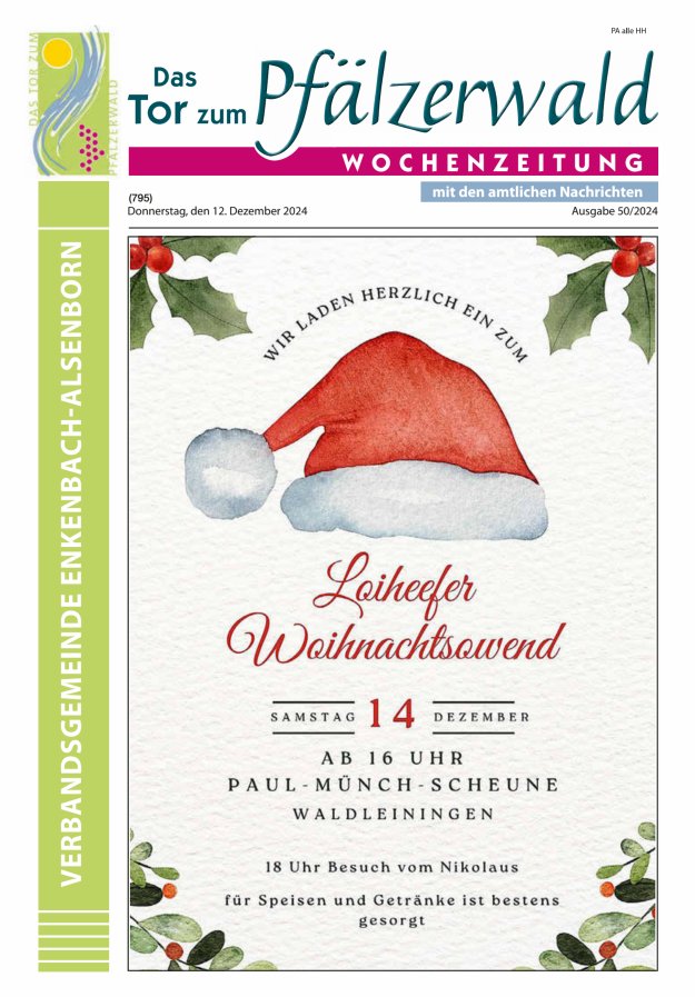 Das Tor zum Pfälzer Wald - VG Enkenbach-Alsenborn Titelblatt 50/2024