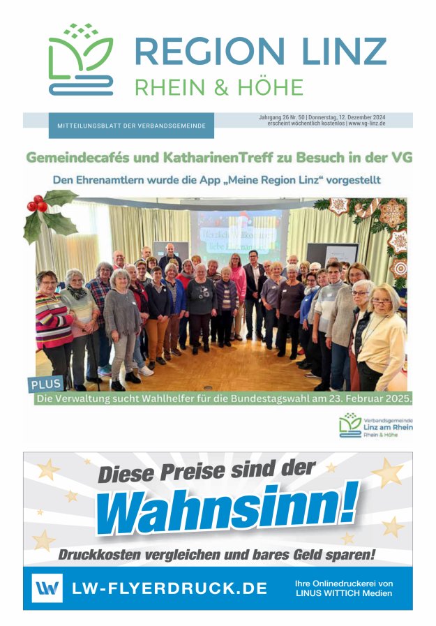 Unsere Verbandsgemeinde Linz am Rhein Titelblatt 50/2024