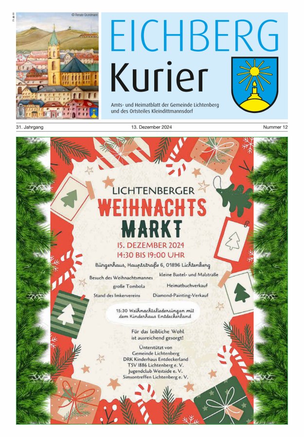 Eichberg-Kurier - Amts- und Heimatblatt der Gemeinde Lichtenberg Titelblatt 12/2024