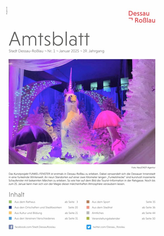 Amtsblatt Stadt Dessau-Roßlau Titelblatt 13/2024