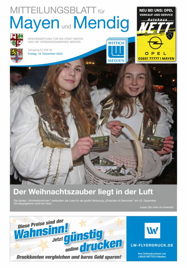 Mitteilungsblatt für Mayen und Mendig Titelblatt 50/2024