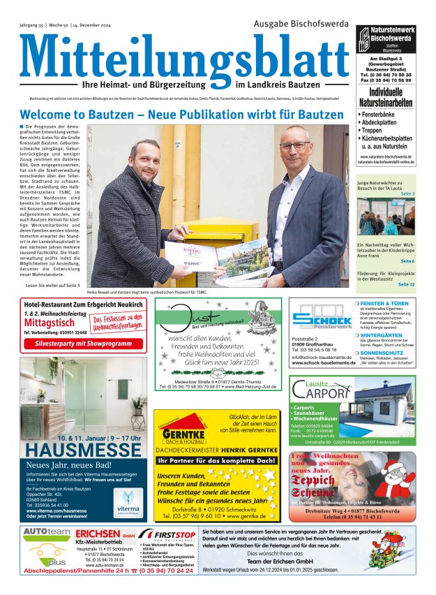 Mitteilungsblatt LK Bautzen Ausgabe Bischofswerda Titelblatt 49/2024