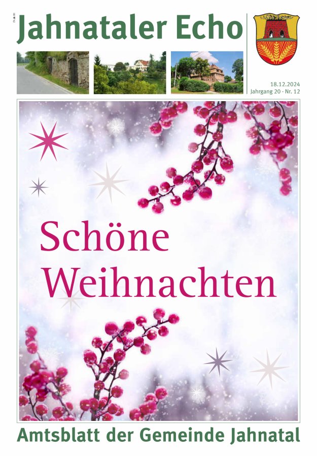 Jahnataler Echo - Amtsblatt der Gemeinde Jahnatal Titelblatt 12/2024