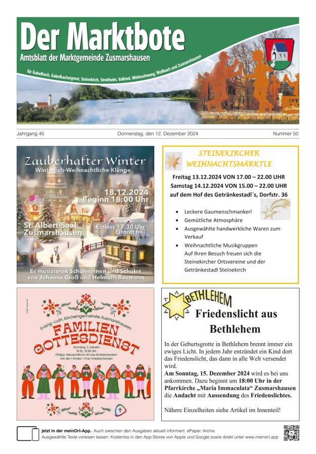 Zusmarshausen - Der Marktbote Titelblatt 50/2024