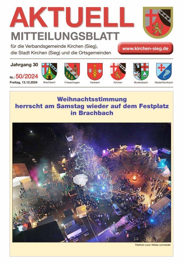 Aktuell - Mitteilungsblatt für die VG Kirchen (Sieg) Titelblatt 50/2024